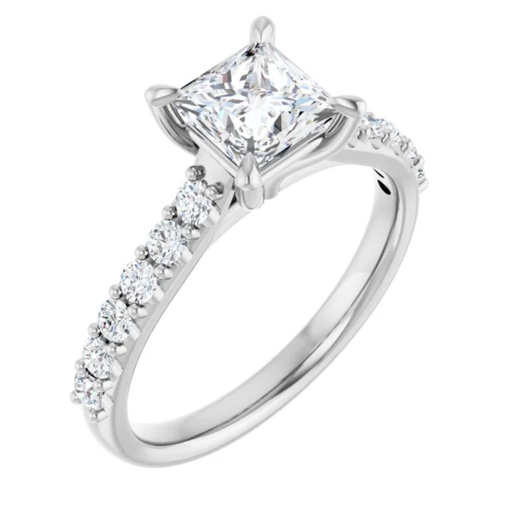 14K White or Yellow Gold Princess-Cut 1.06 ct. VVS1 E Lab Diamond Solitaire